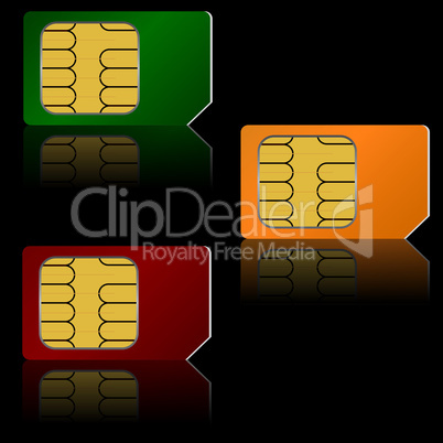 Set vector SIM cards.