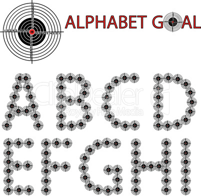 Vector alphabet of the target, hit the target