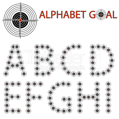 Vector alphabet of the target, hit the target