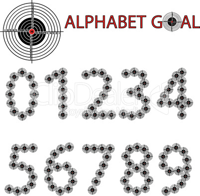 Vector alphabet of the target, hit the target