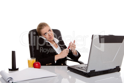 businesswoman filing nails