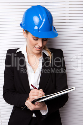 Female Inspector Checking Notes