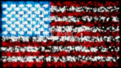 Loopable glittering and sparkling USA flag