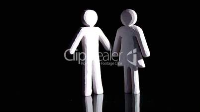 Man and woman in love, step animation