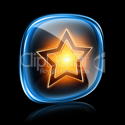 star icon neon, isolated on black background