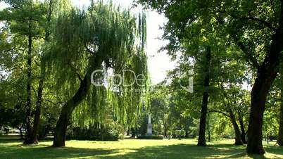 Park Topcider, Belgrade, Obelisk and trees