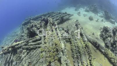 High angle view of Wreckage from a shipwreck