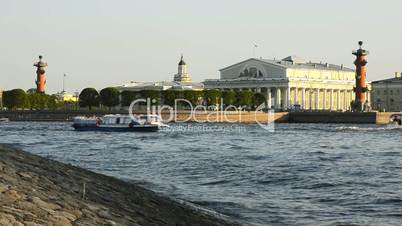 Tour boats on the Neva