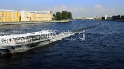Tour hydrofoil ship on the Neva