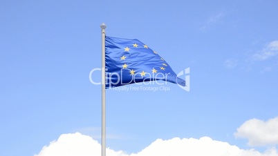 EU flag, blue sky
