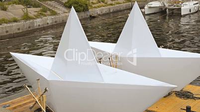 Large Scale Paper Boat Models
