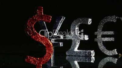 Currency symbols, dollar red front