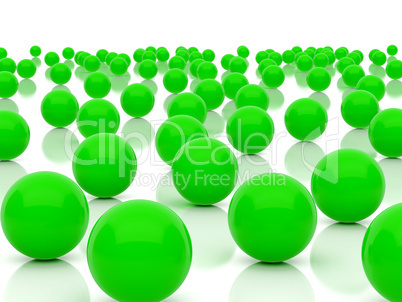 green spheres