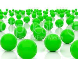 green spheres