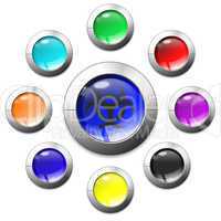 Multi-coloured buttons