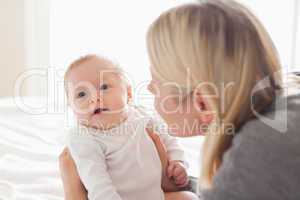 Mother holding newborn