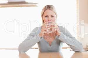 Woman enjoying a sip of water