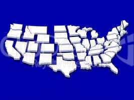 white map USA
