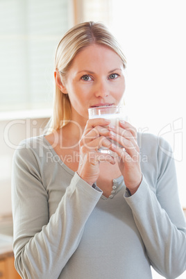 Woman drinking some water