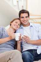 Portrait of a couple drinking coffee