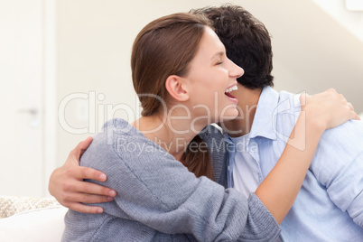 Couple embracing each other