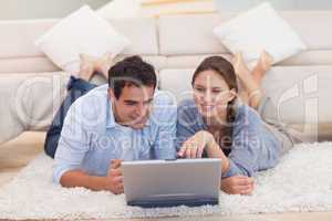 Couple looking for something on the internet