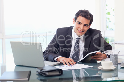Young businessman working