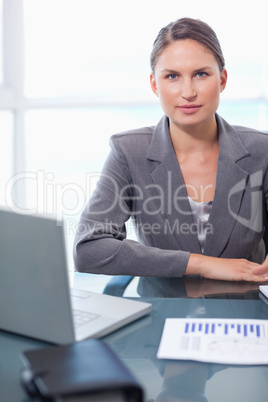 Portrait of a businesswoman working