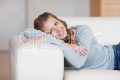 Woman relaxing on the sofa