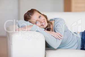 Woman relaxing on the sofa