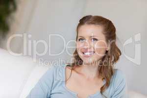 Smiling woman in her living room