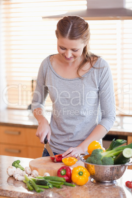 Woman preparing a salad