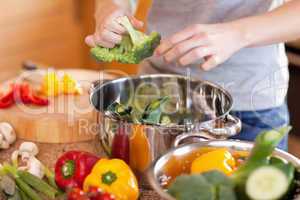 Woman preparing healthy dinner