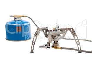 Camping gas stove with cartridge