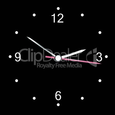 round office wall clock isolated on black. vector