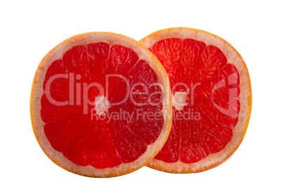 two slices of grapefruit