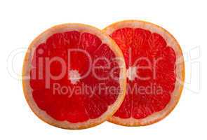 two slices of grapefruit