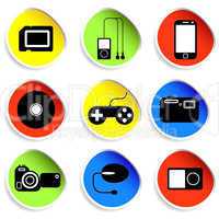 Icon set of electronic gadgets