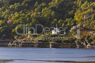 single house at scottish coast