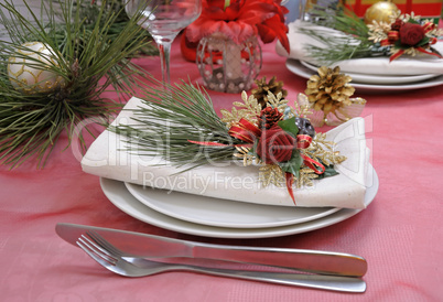 Table setting for Christmas and New Year