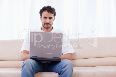 Young man using a notebook