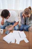 Portrait of a young couple doing their accounting
