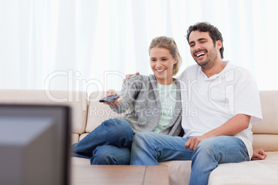 Couple watching TV