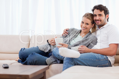 Couple having a cup of tea