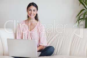 Woman using a notebook