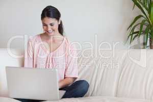 Woman using a laptop