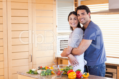 Charming couple embracing each other