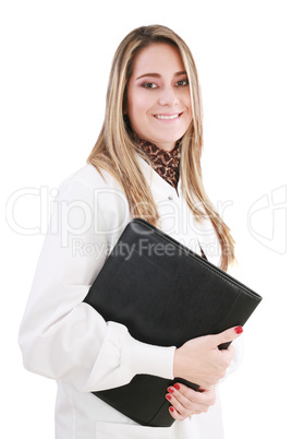 Smiling medical doctor, isolated over white background