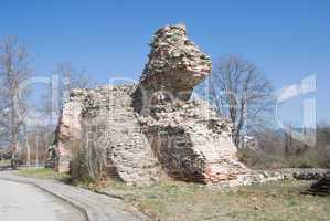 ruins of the fotress wall in Hissar, Bulgaria