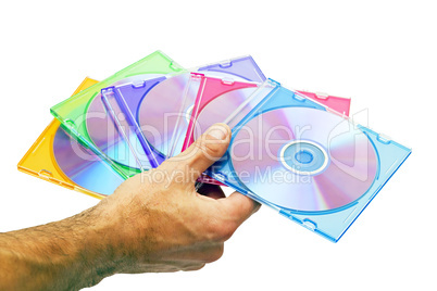 man's hand with DVD